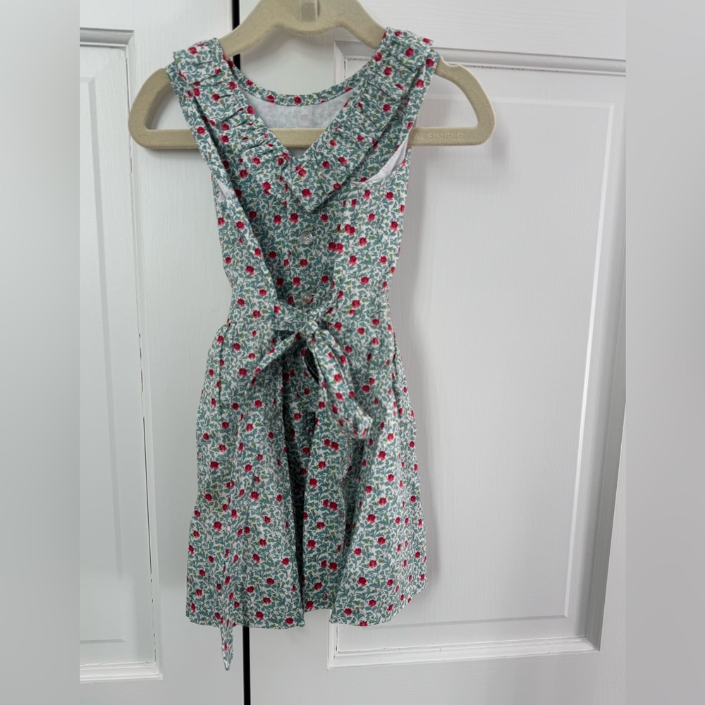 Busy Bees Floral Green and Red Kids Dress - Picture 6 of 6